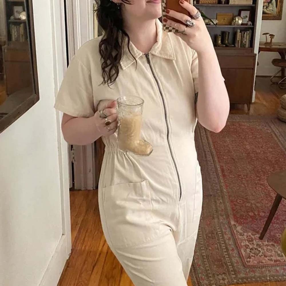 Women's practical multifunctional short-sleeved jumpsuit