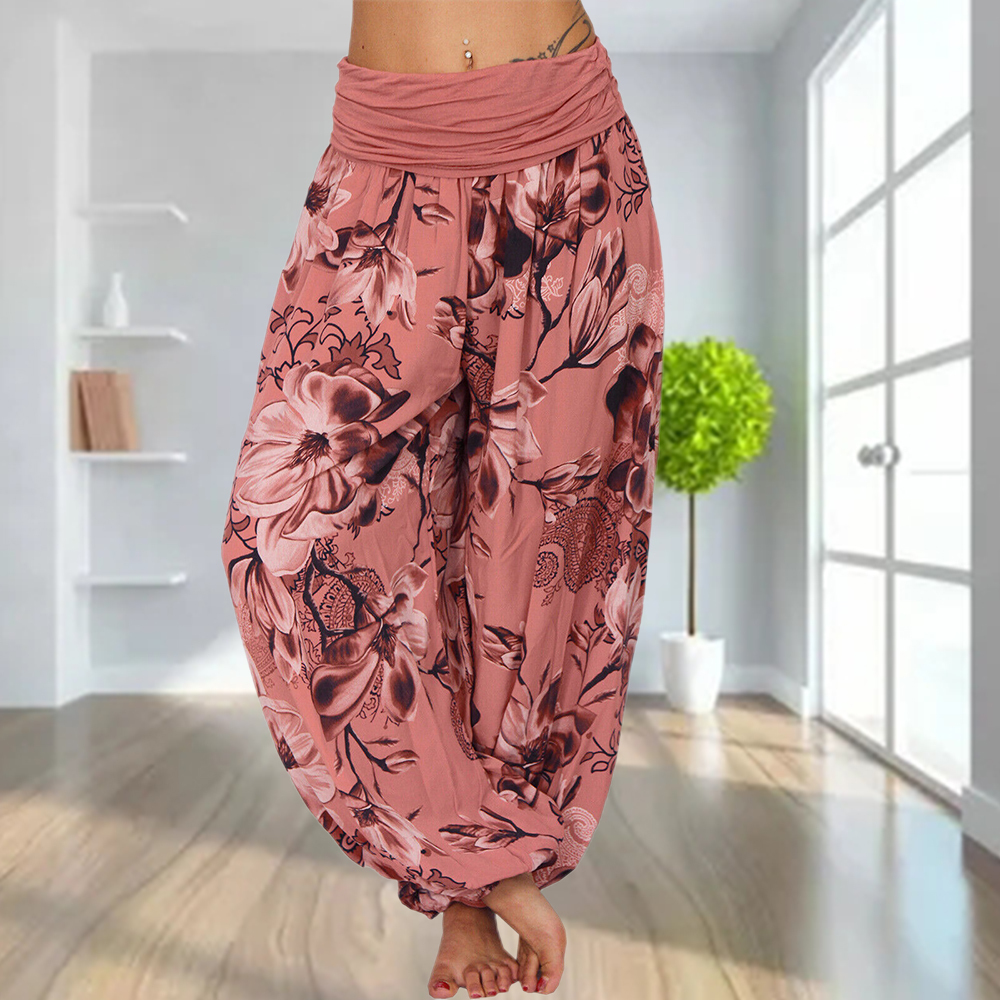 2024 Women's Retro Printed Casual Loose Harem Pants Yoga Pants