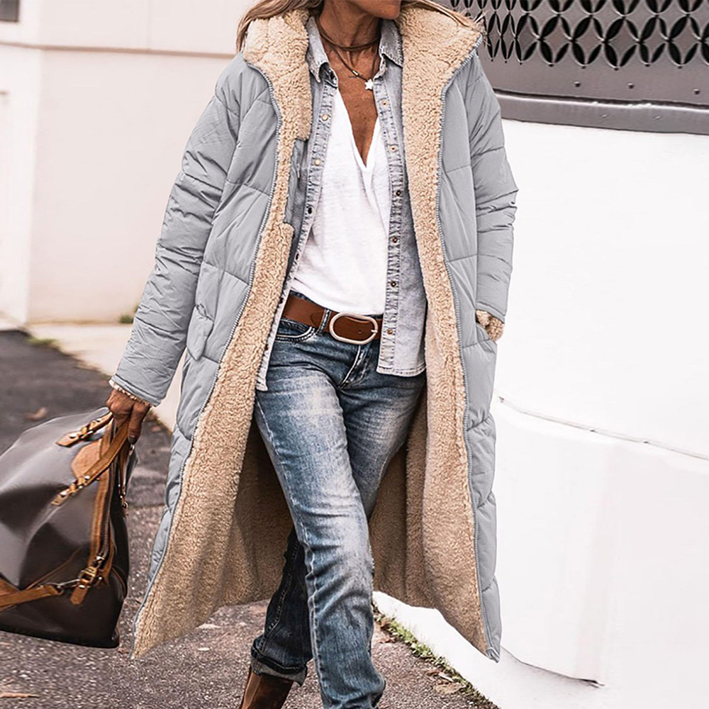 Neue verdickte doppelseitige Baumwolljacke mit Kapuze