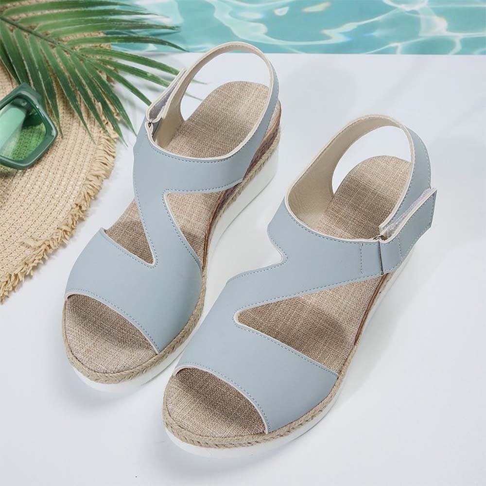 2024 nuevas sandalias informales con boca de pez y cuña para mujer