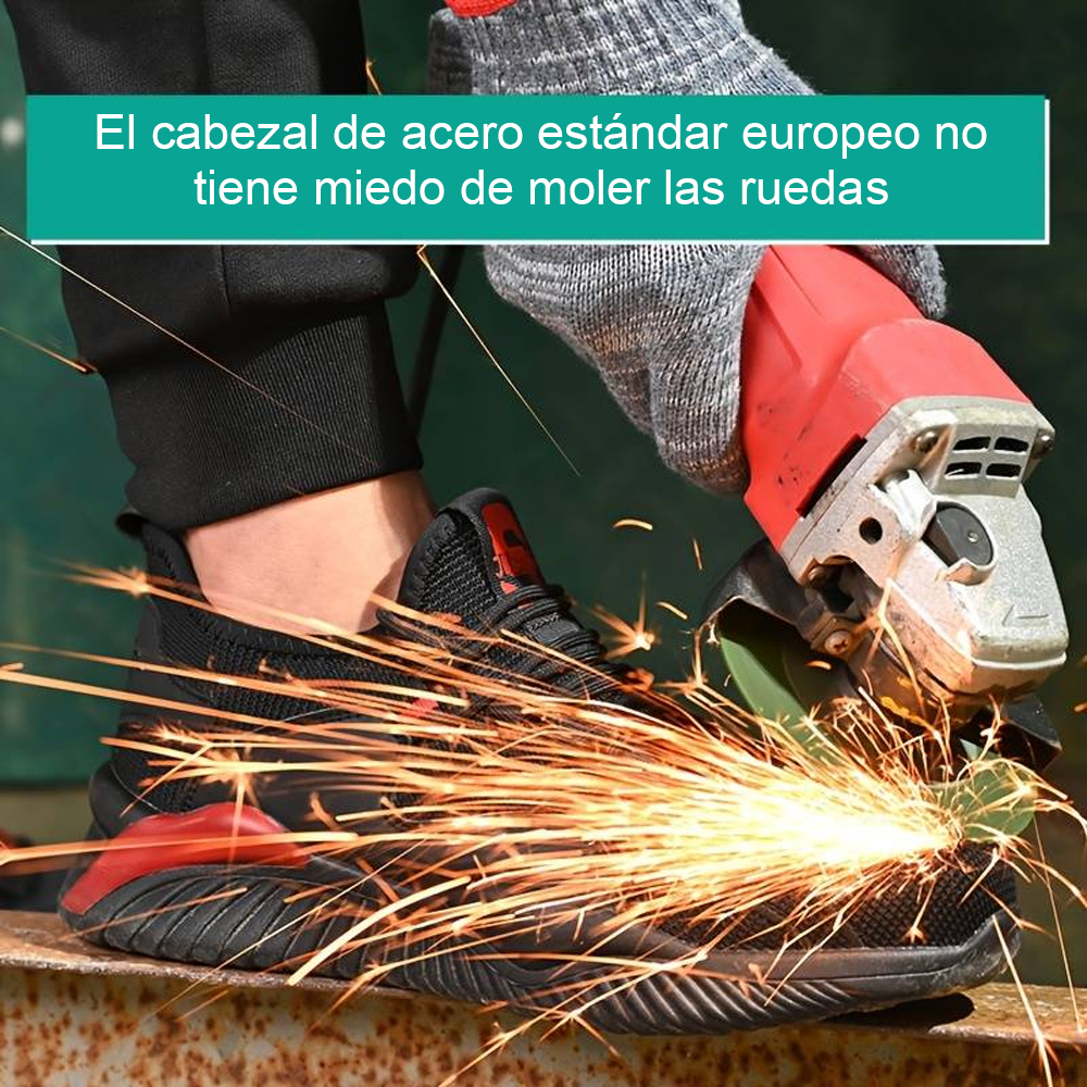 Hojanaranja Nuevos zapatos de seguridad para el trabajo transpirables antigolpes.