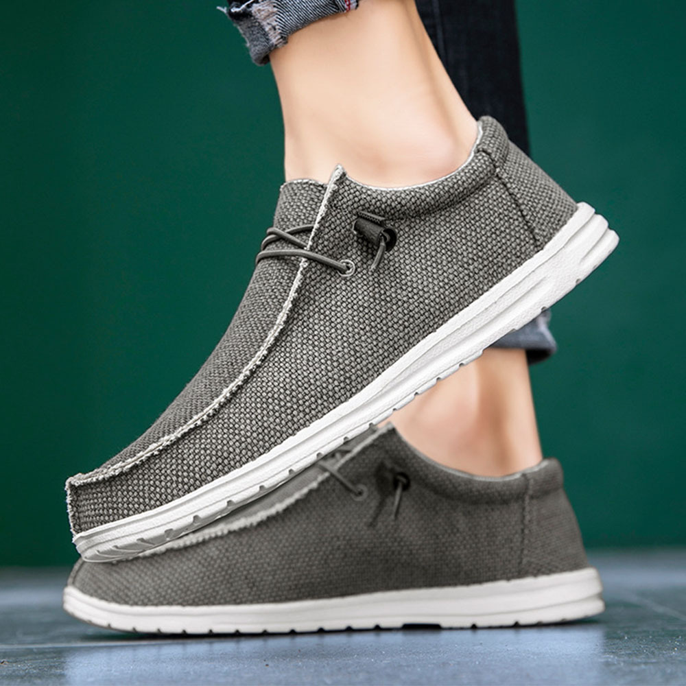 Olivoslindo Zapatos casuales de lona Mocasines de hombre Zapatos de tela Zapatos de pesca