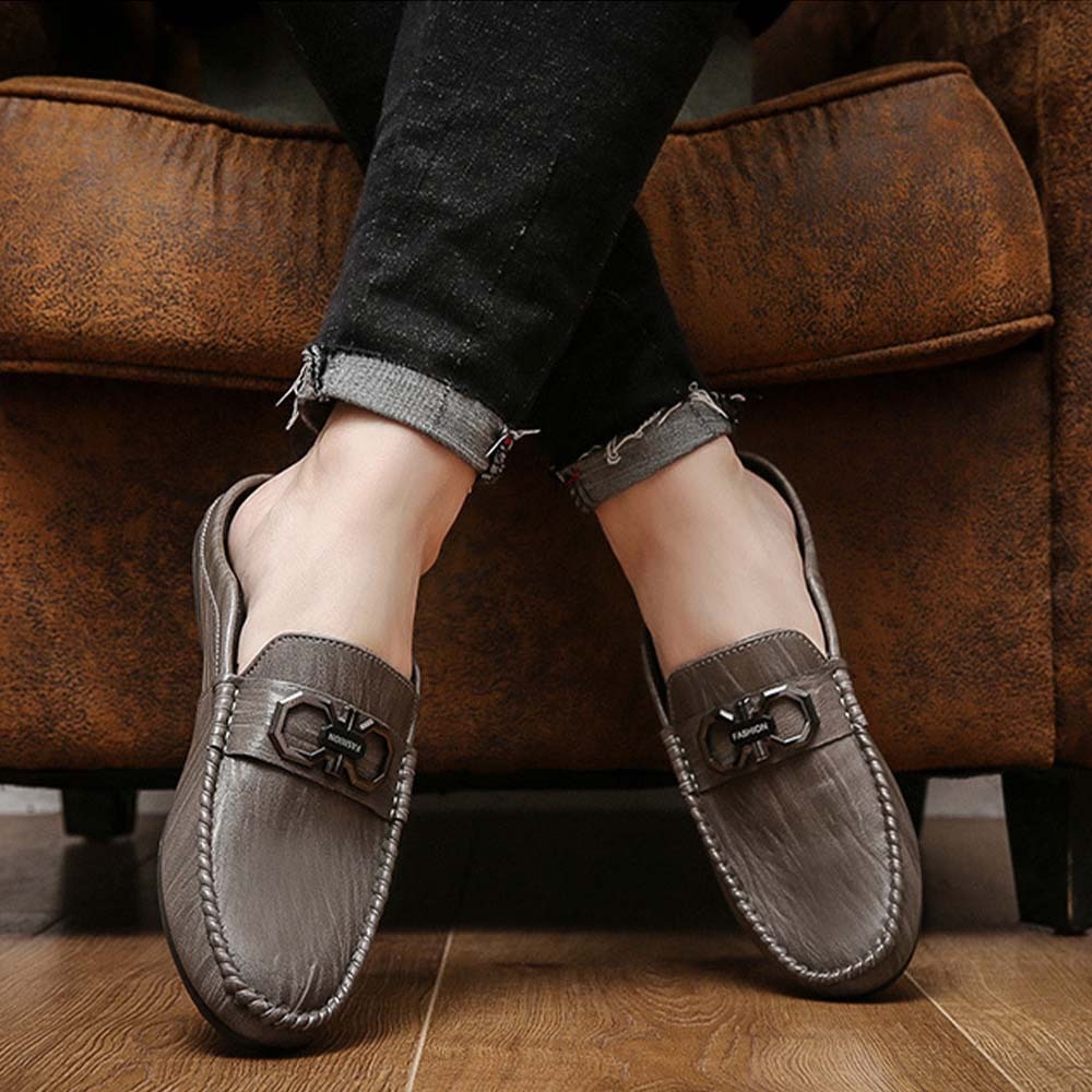 Zapatillas de hombre de piel transpirable con suela suave