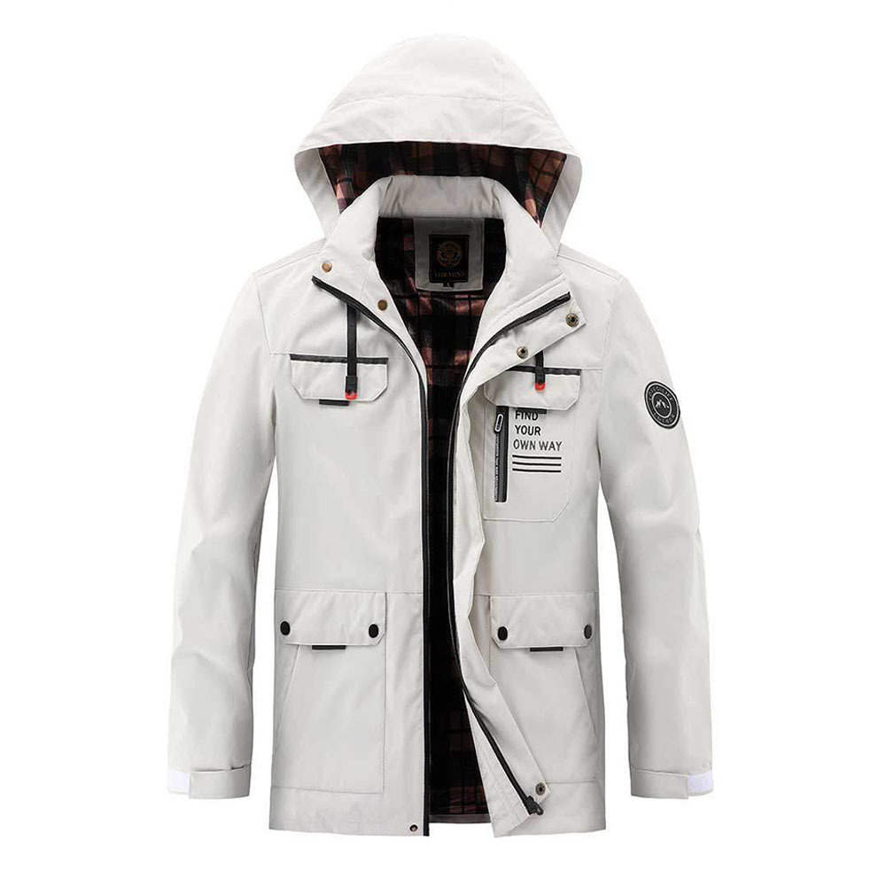 Olivoslindo Chaqueta de hombre de media longitud con capucha para primavera y otoño