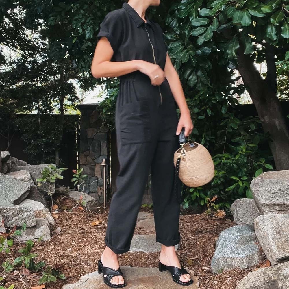 Women's practical multifunctional short-sleeved jumpsuit