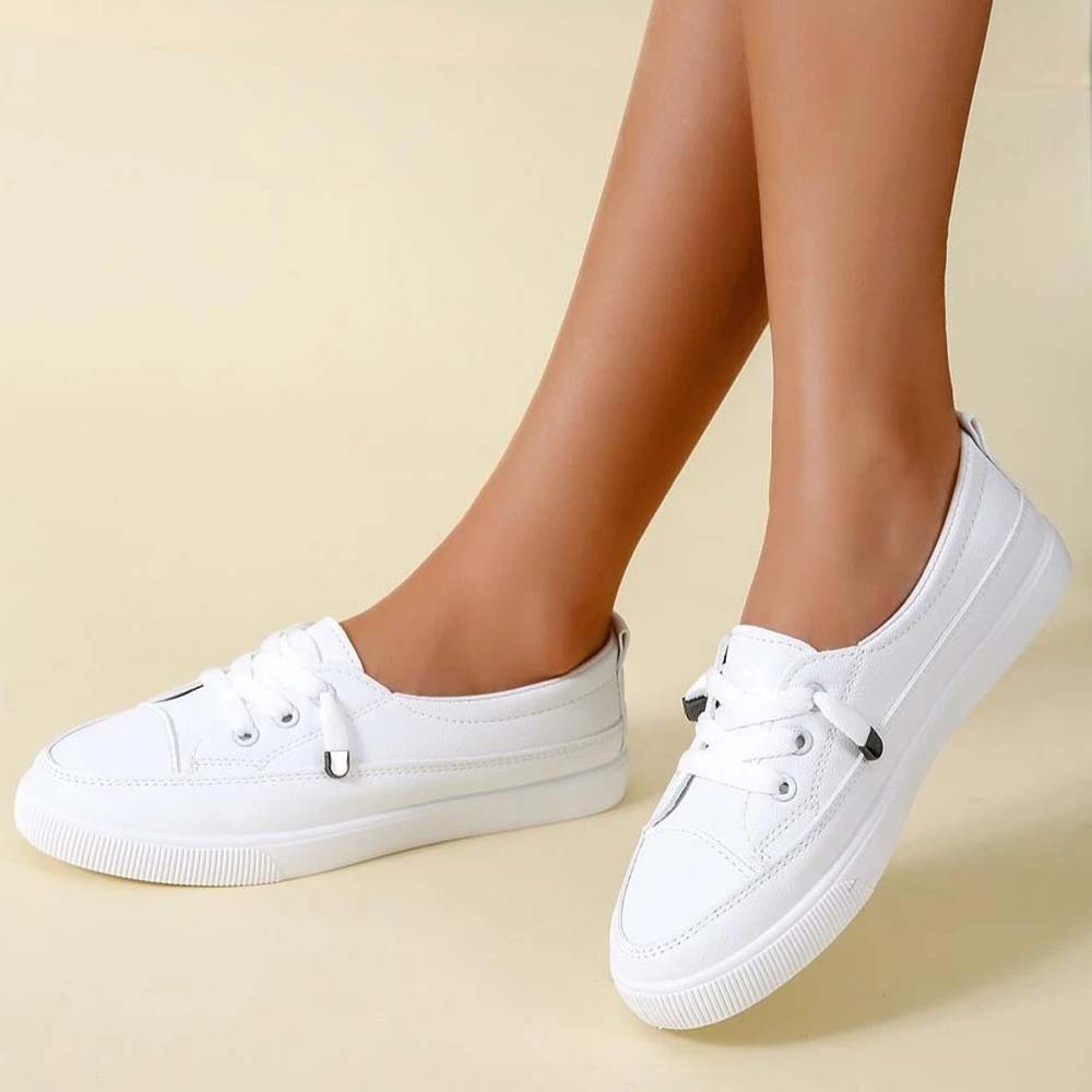 Women's casual versatile white walking shoes