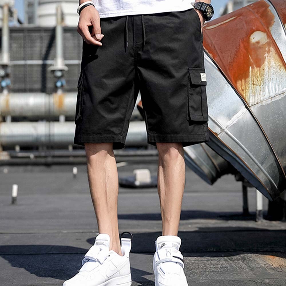 Pantalones cortos cargo informales con múltiples bolsillos para hombre, novedad de verano 2024