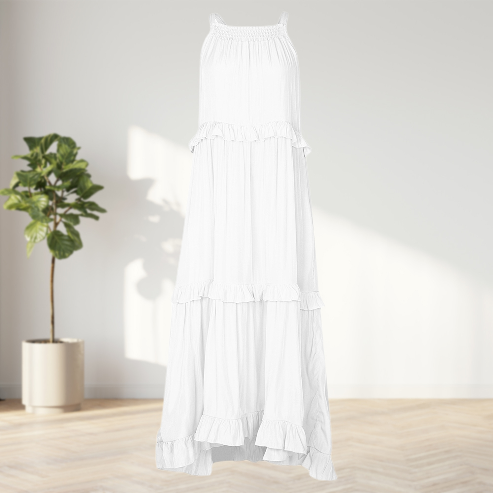 Women's summer sweet sleeveless irregular cake skirt