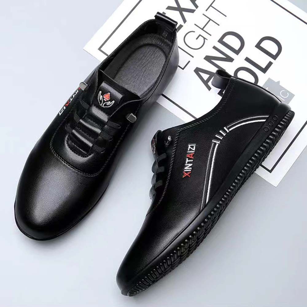 Zapatos casuales de cuero con suela blanda y estilo para hombre