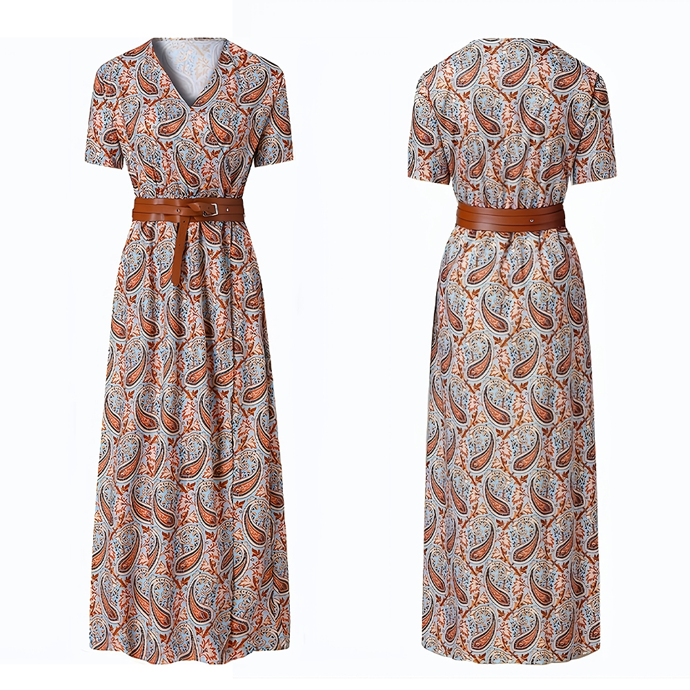 Women Summer V Neck Floral Dress