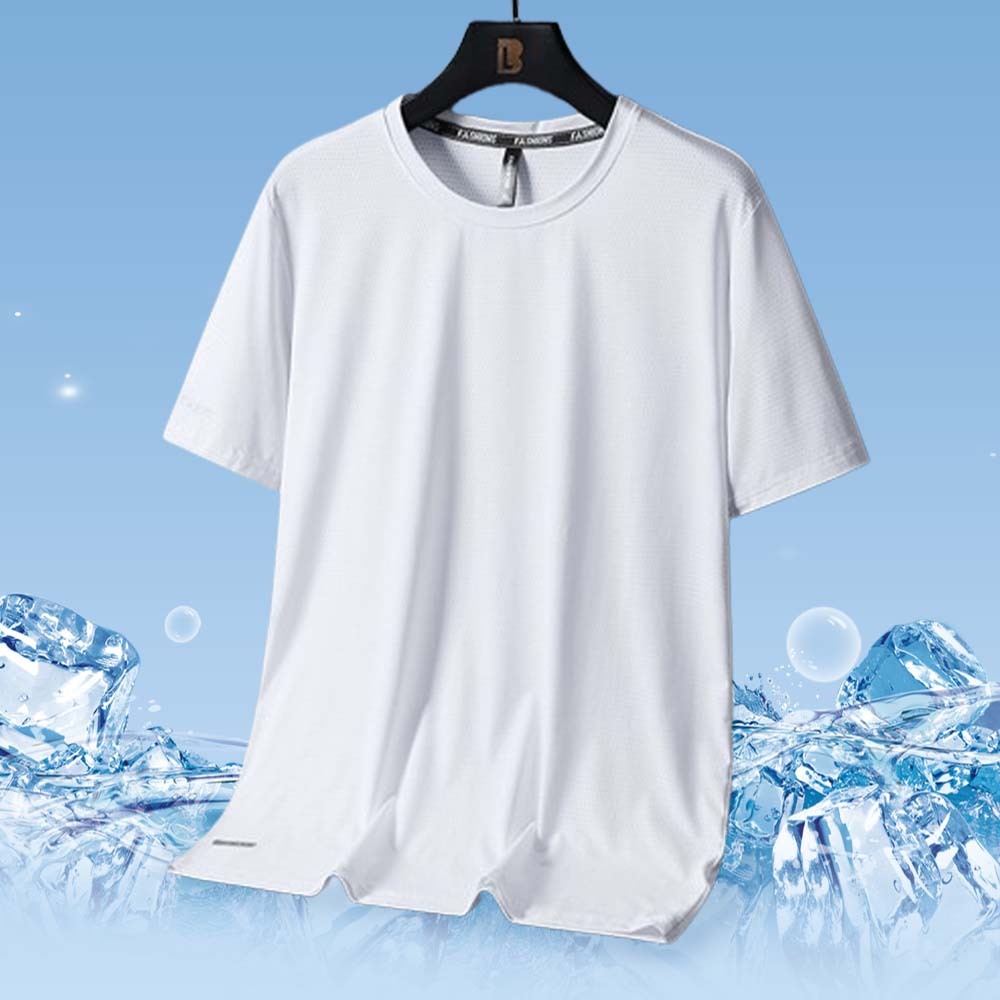 Smiledeer Men's Summer Ice Silk Quick-Drying Large Size Sports T-Shirt