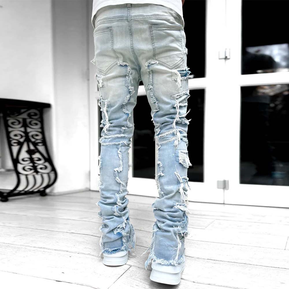 Stylish Retro Men's Stretch Denim Straight Leg Pants