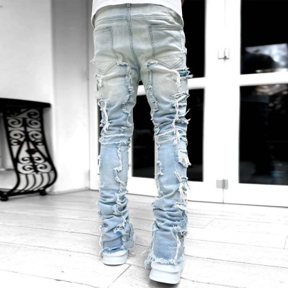 Stylish Retro Men's Stretch Denim Straight Leg Pants