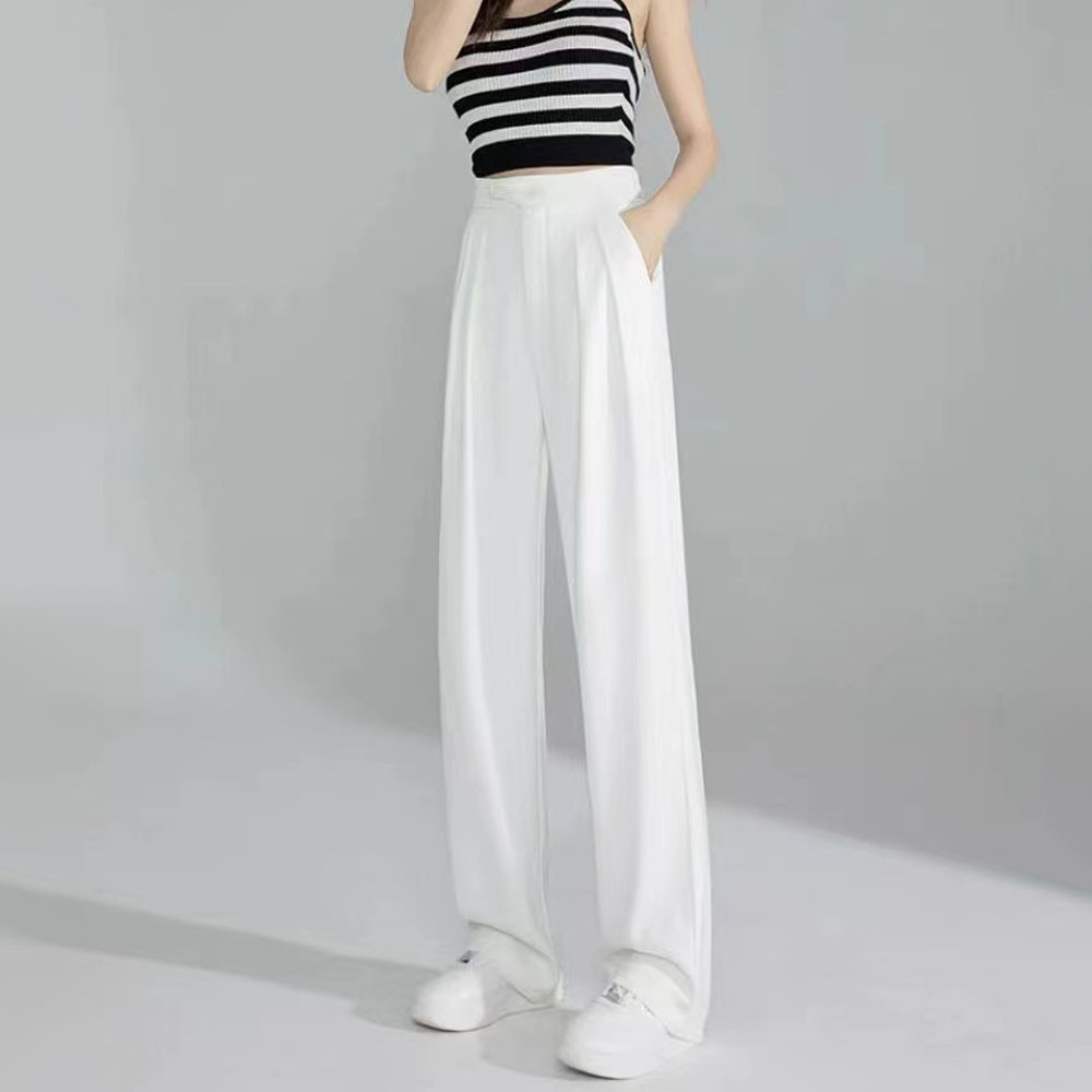 Ladies casual loose high waist suit pants
