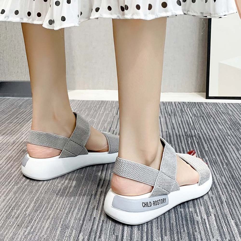 Sandalias deportivas cómodas con soporte plano para mujer