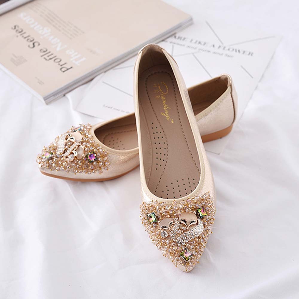 Pisos de diamantes de imitación de moda para mujer