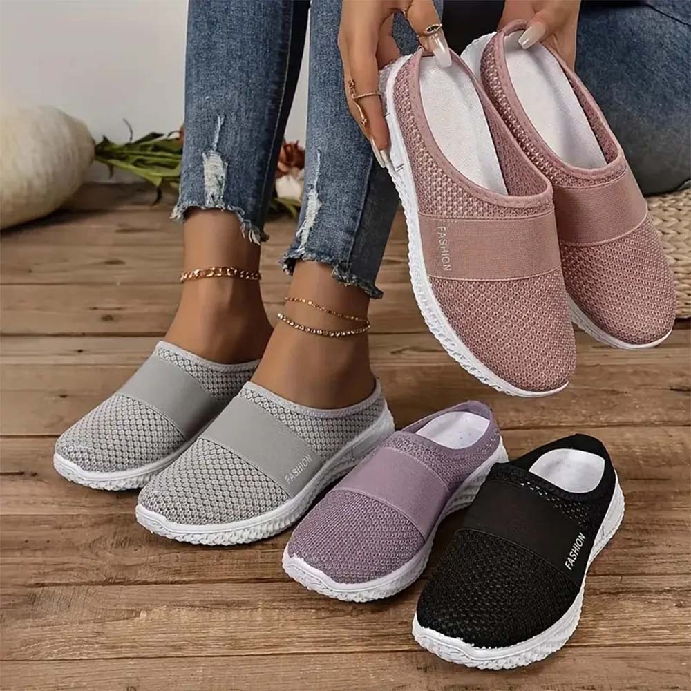 Verano nuevos zapatos de mujer medias zapatillas de malla transpirable