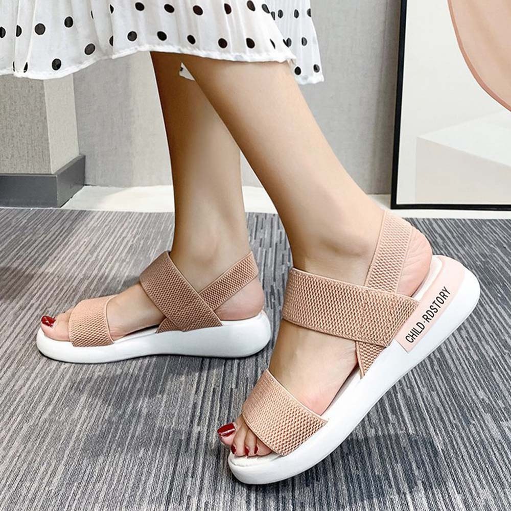 Sandalias deportivas cómodas con soporte plano para mujer