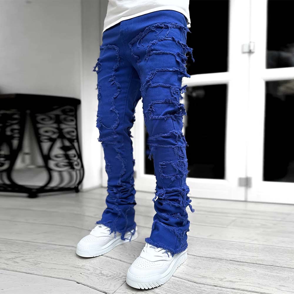 Stylish Retro Men's Stretch Denim Straight Leg Pants