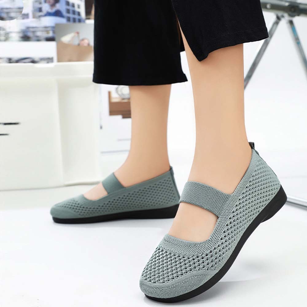 Spring and Autumn Women's Hollow Fly Knit Slip-on Casual Shoes