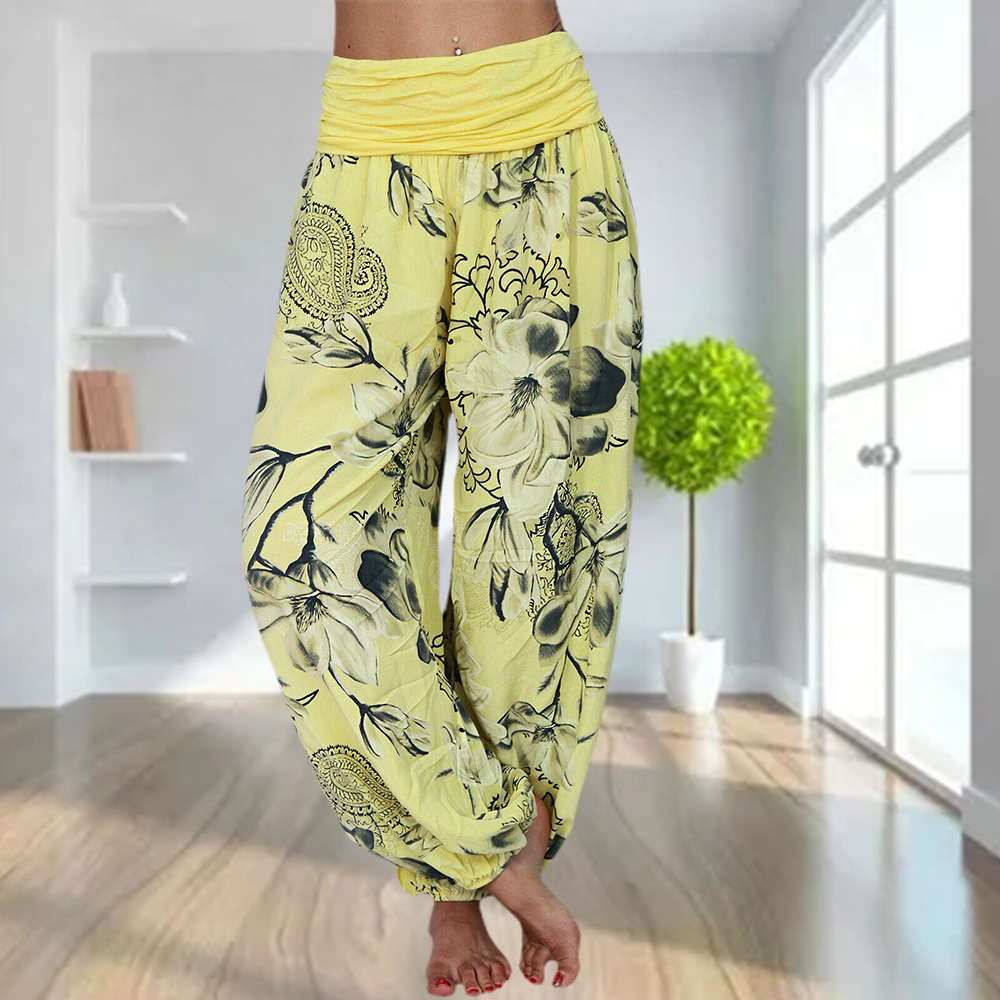 2024 Women's Retro Printed Casual Loose Harem Pants Yoga Pants