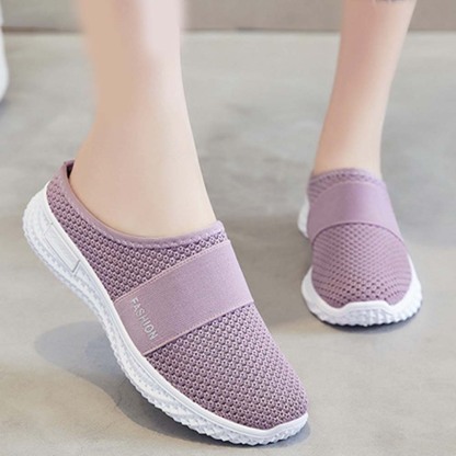 Verano nuevos zapatos de mujer medias zapatillas de malla transpirable