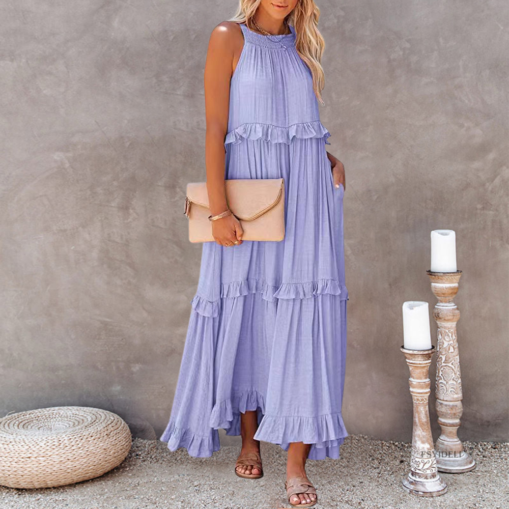 Women's summer sweet sleeveless irregular cake skirt