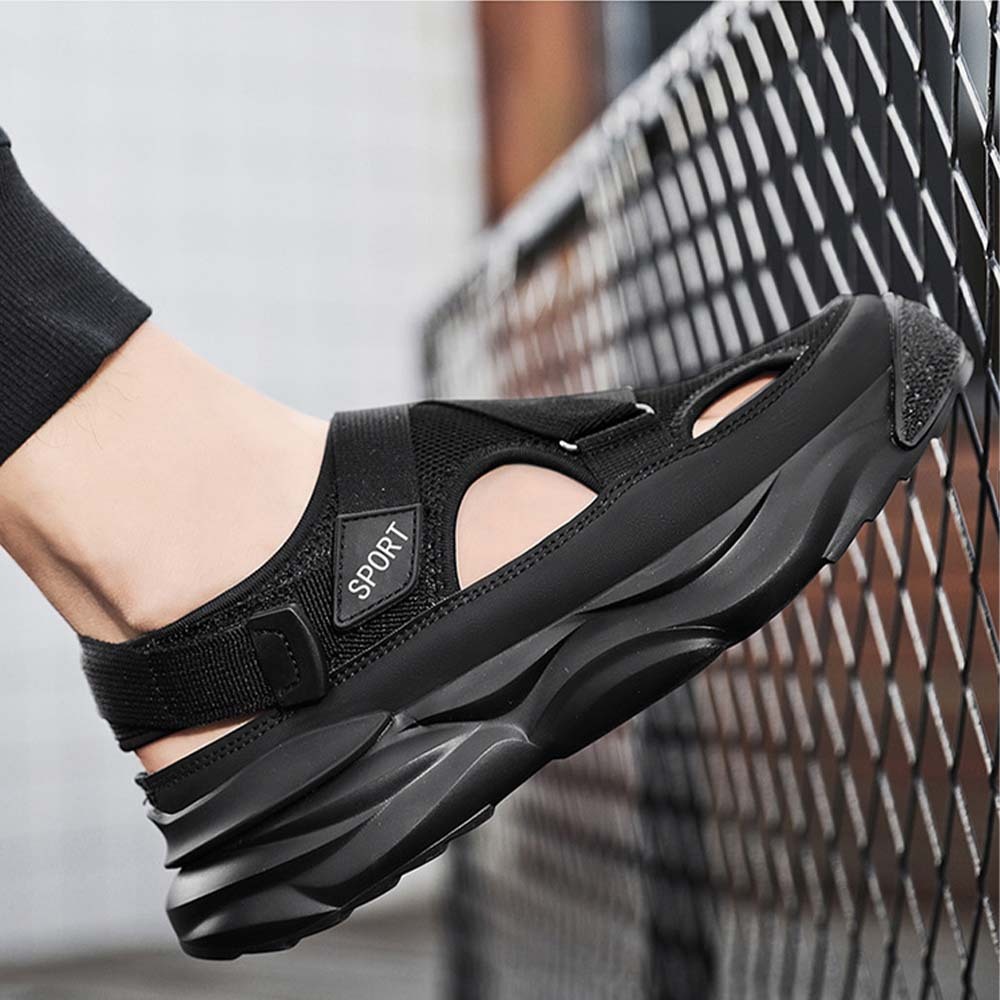 Sandalias deportivas con suela gruesa y velcro transpirable para hombre