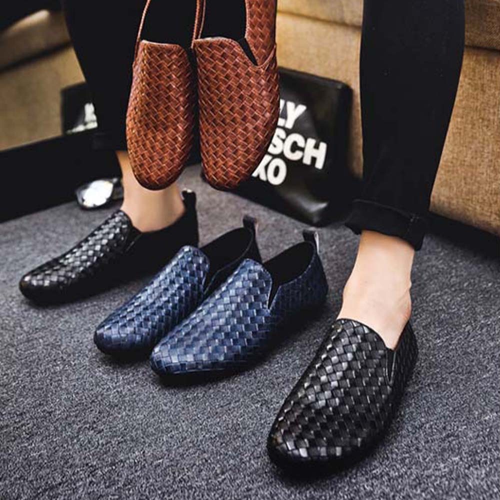 Hojanaranja Mocasines informales sin cordones de piel elástica para hombre