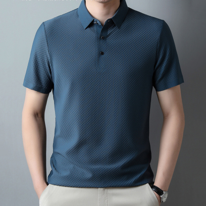 Sparkrhythm Summer new men's mesh ice silk solid color POLO shirt short-sleeved T-shirt