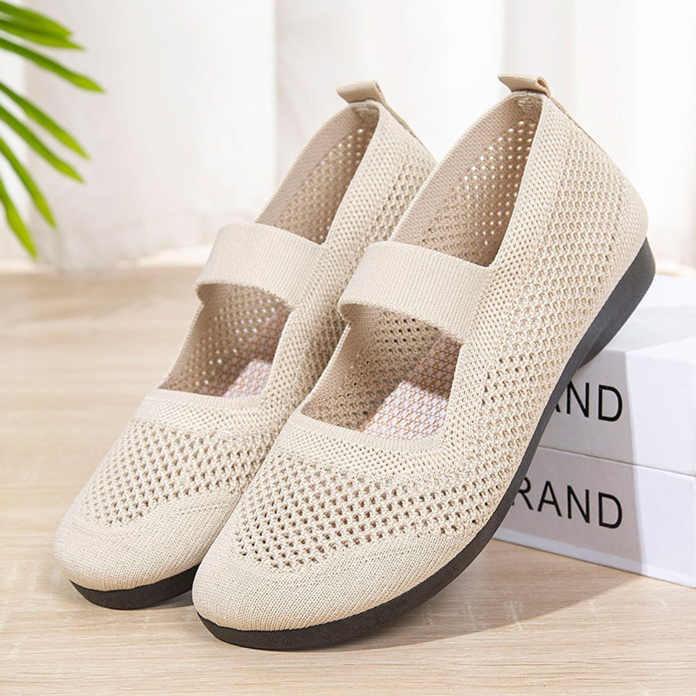 Spring and Autumn Women's Hollow Fly Knit Slip-on Casual Shoes