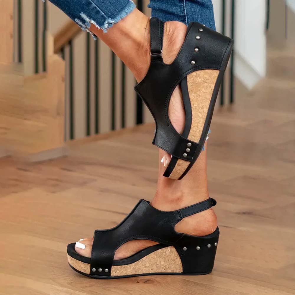 Smiledeer Summer women's comfortable wedge sandals