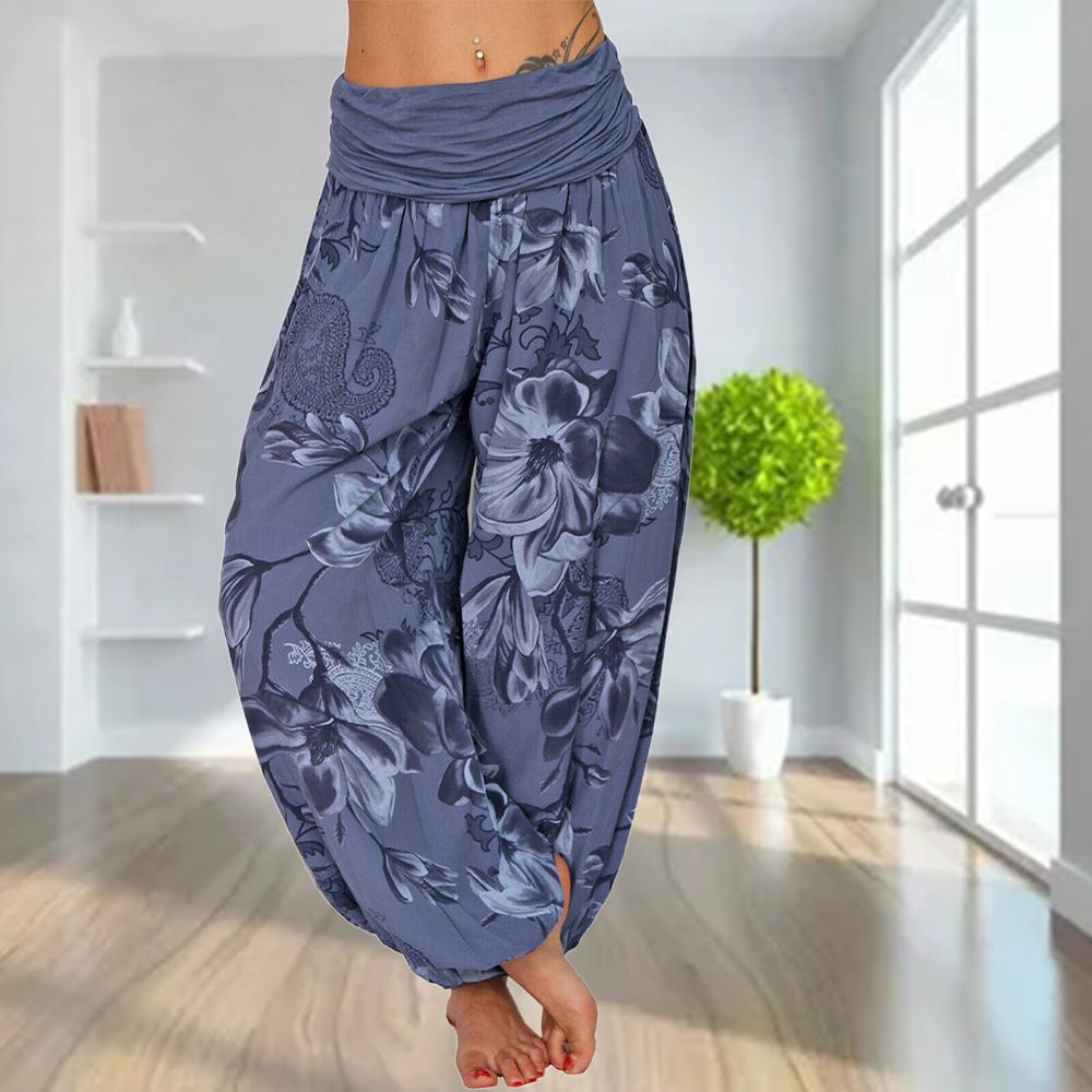 2024 Women's Retro Printed Casual Loose Harem Pants Yoga Pants
