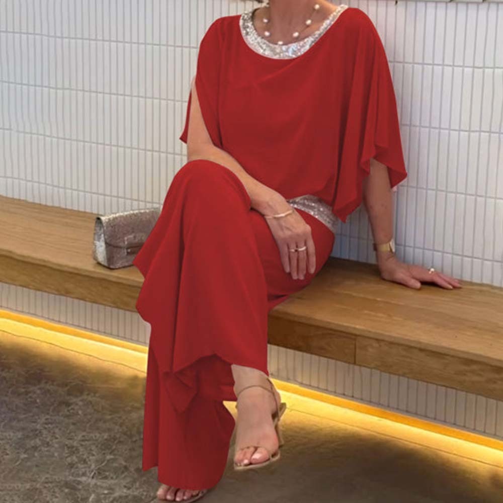 Traje de retazos de lentejuelas de gasa a la moda para mujer