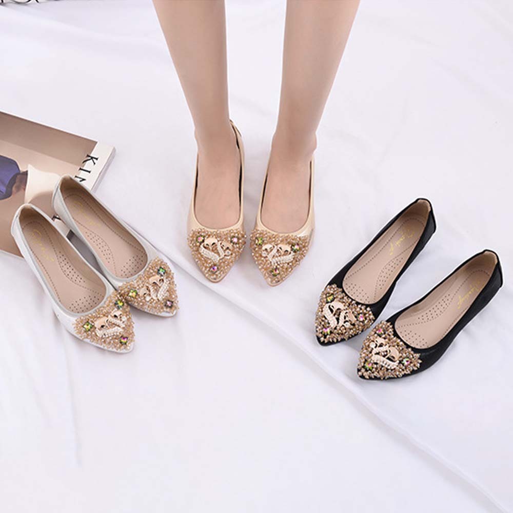 Pisos de diamantes de imitación de moda para mujer