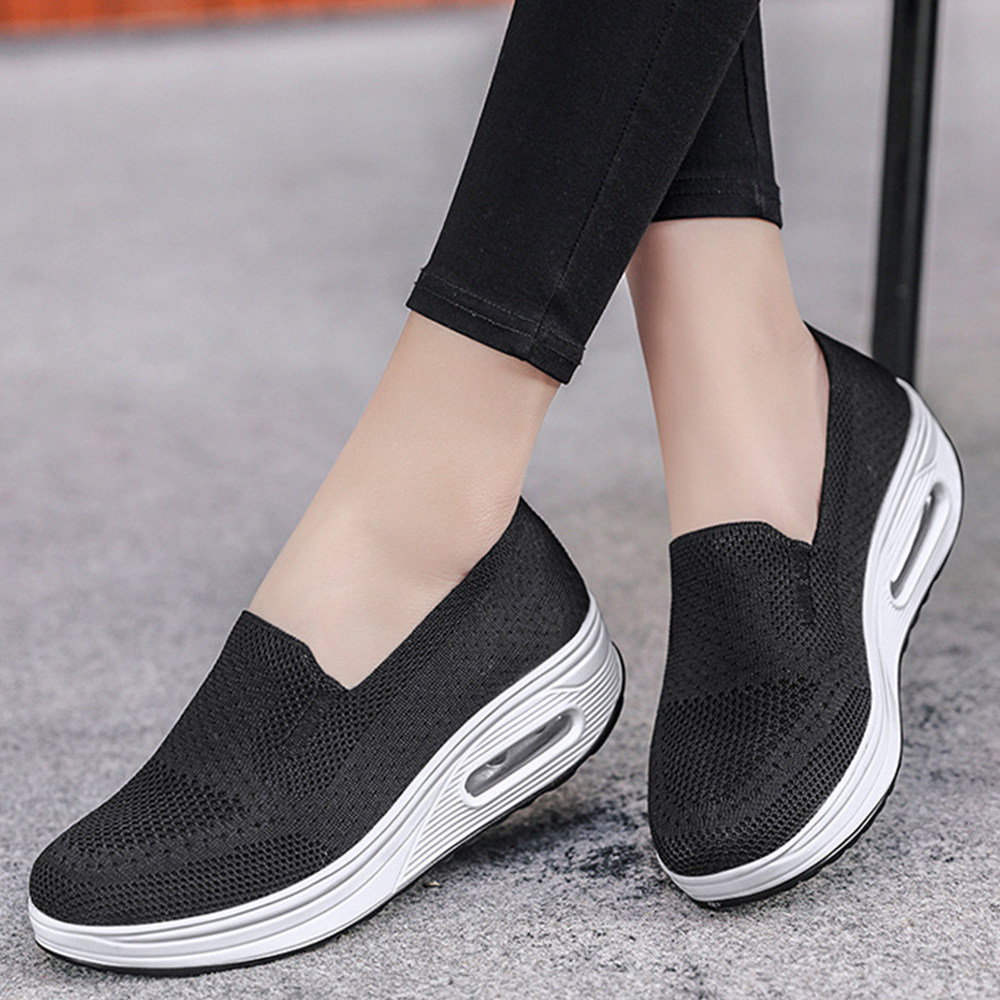 Olivoslindo Zapatillas de deporte informales transpirables de malla informal de verano para mujer