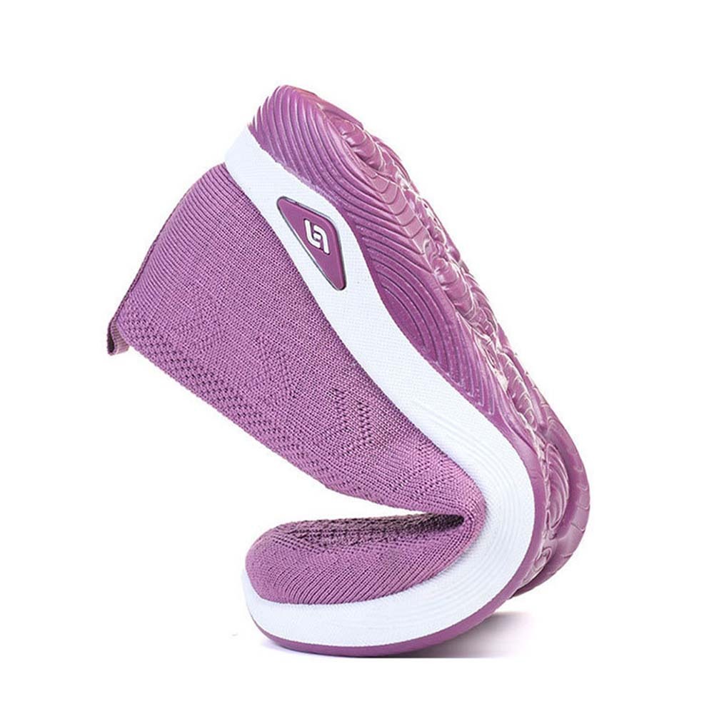 Zapatos informales sin cordones con suela suave tejida para mujer