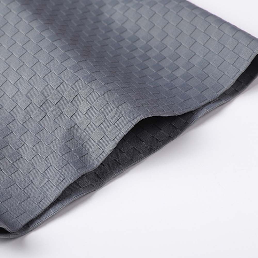 Hojanaranja Polo de manga corta a cuadros elásticos de color liso para hombre