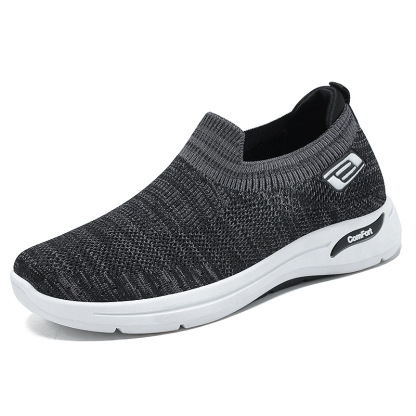 Olivoslindo Zapatillas deportivas de malla sin cordones para hombre