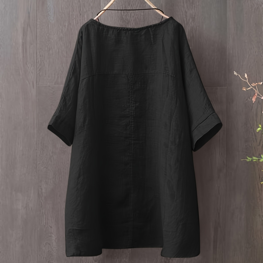 Summer Fashion Round Neck Irregular Pocket T-Shirt for Women