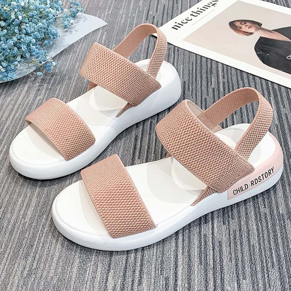 Sandalias deportivas cómodas con soporte plano para mujer