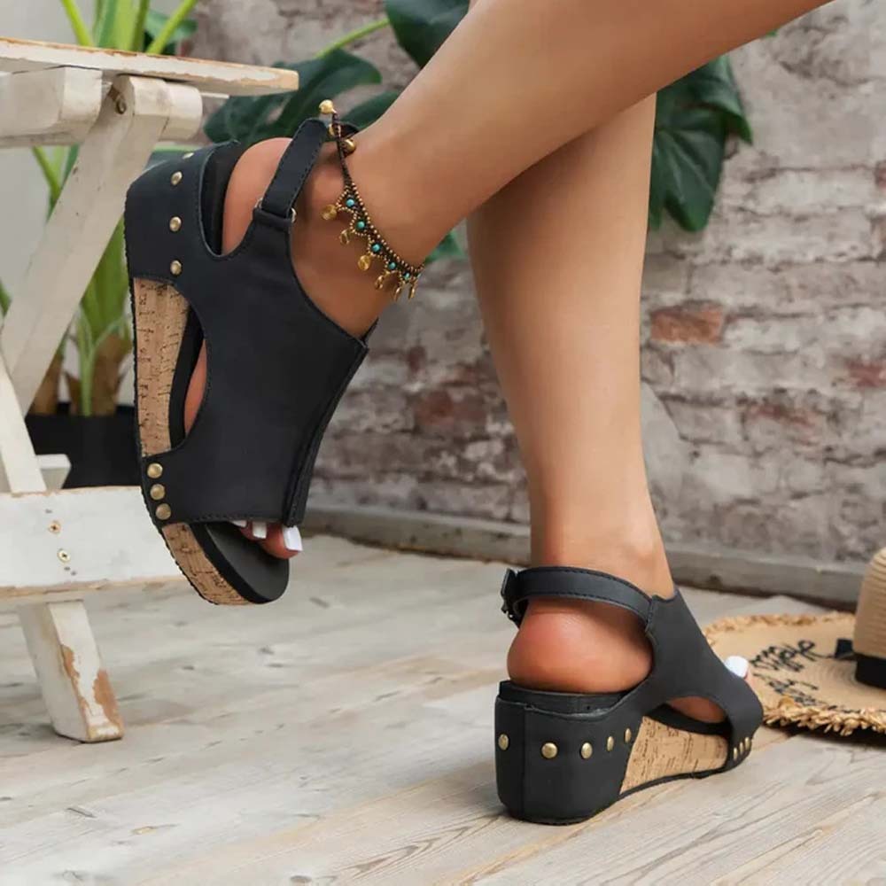 Smiledeer Summer women's comfortable wedge sandals