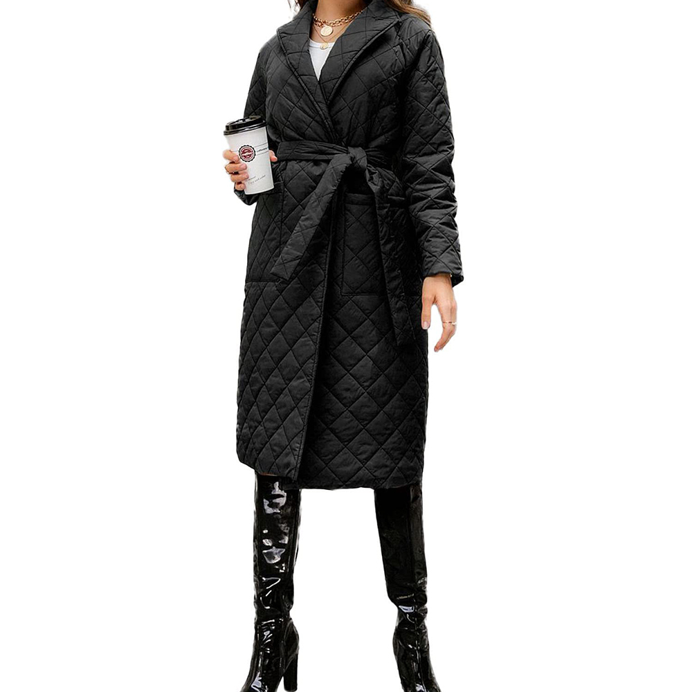 New winter women's over-the-knee mid-length cotton jacket
