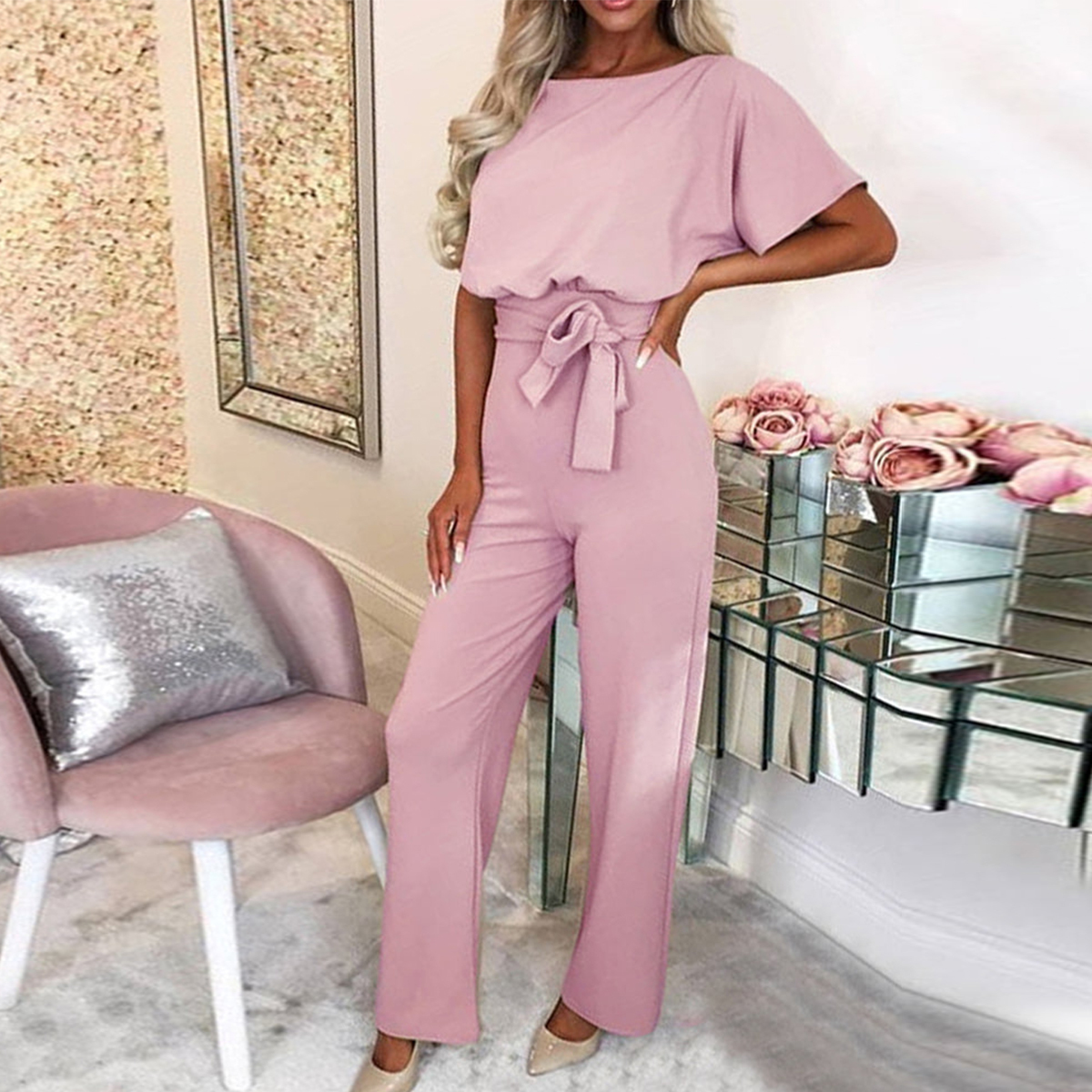 Olivoslindo Mono sólido con lazo en la cintura