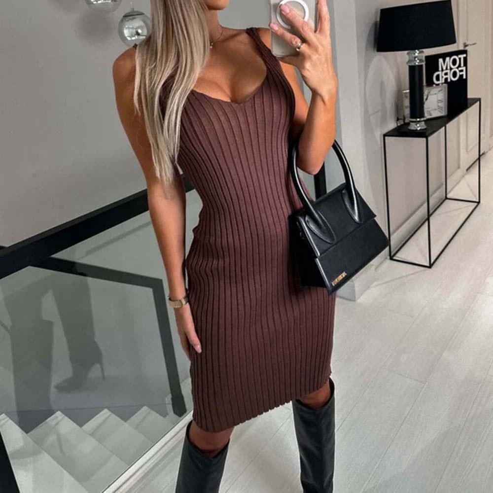 Knit Pullover Sweater and Cami Dress Set