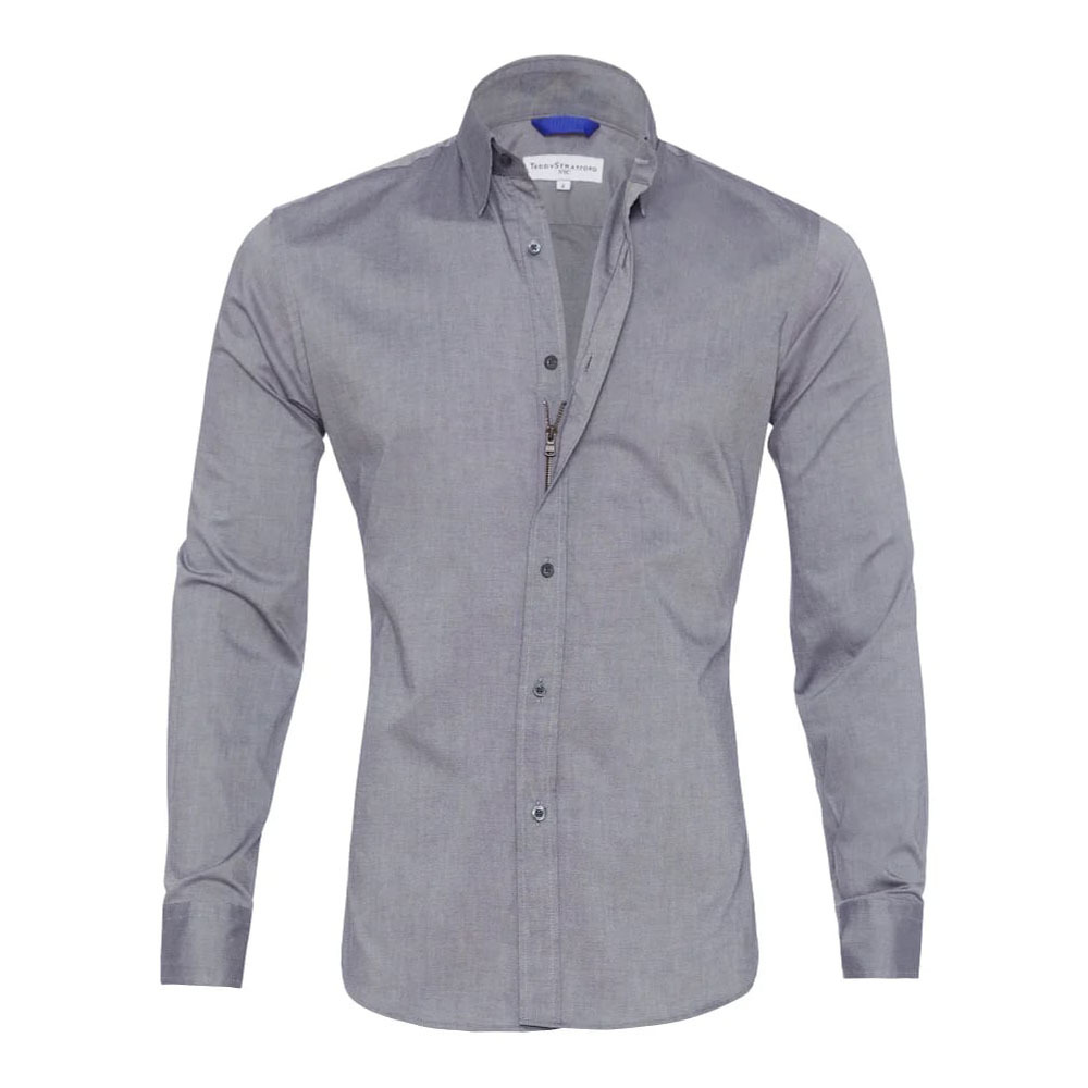 Camisa elástica con cremallera para hombre nueva de primavera