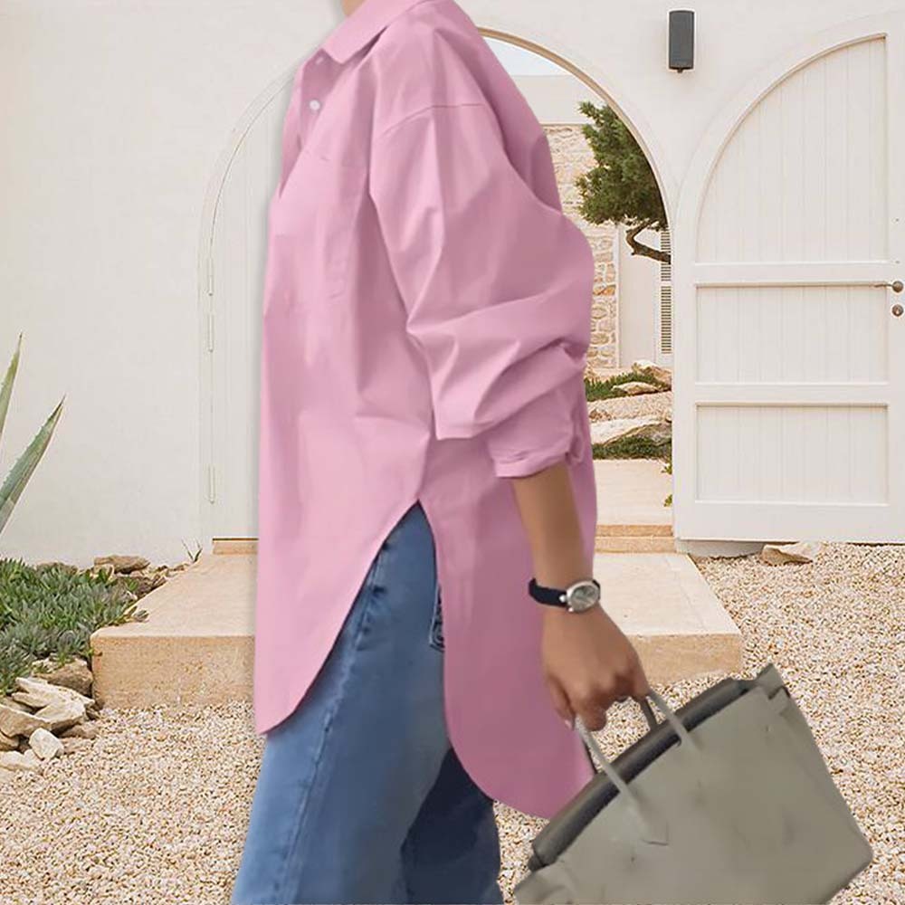 2024 Spring New Ladies Elegant Lapel Long Sleeve Business Shirt