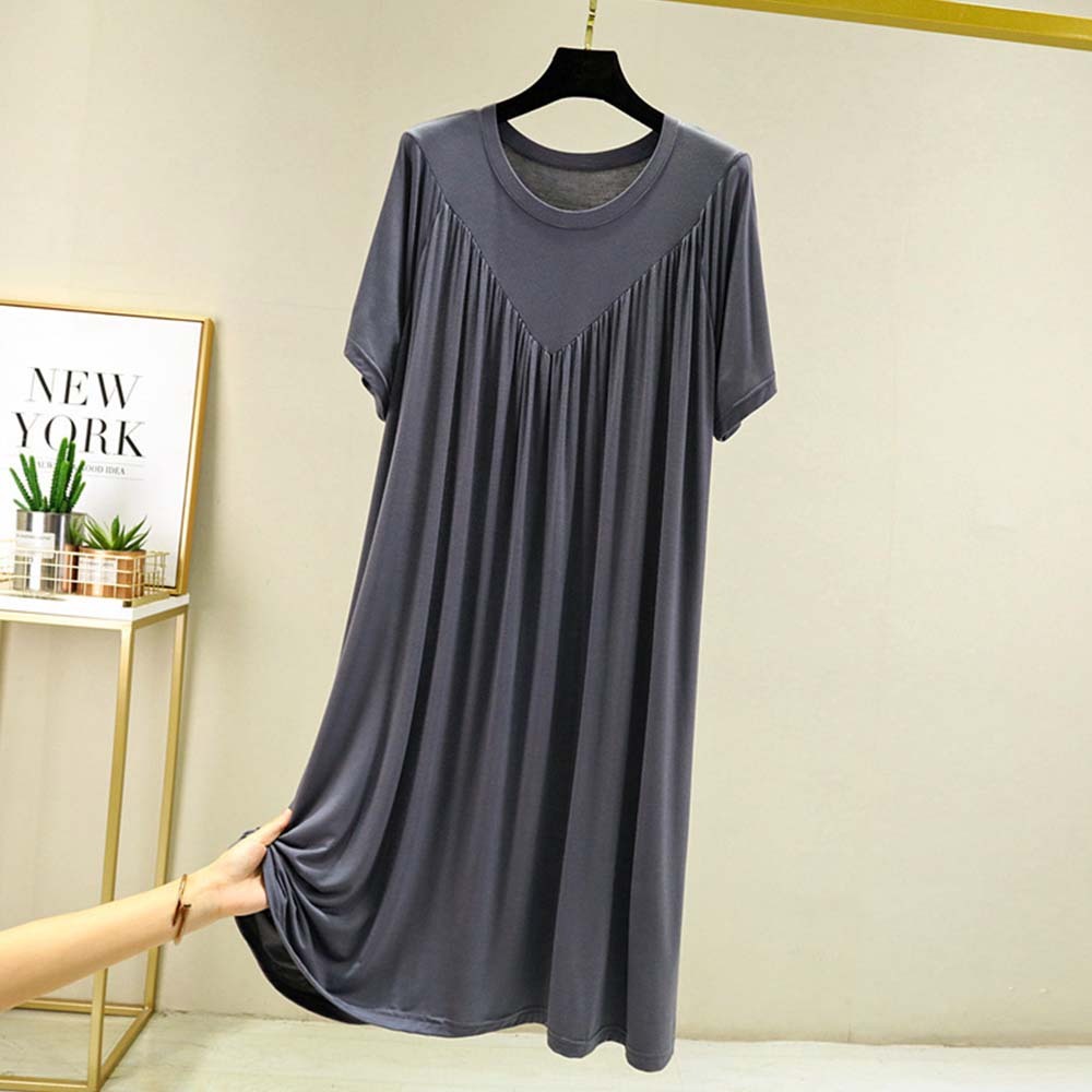 2024 Nuevo vestido de pijama suelto de manga corta súper suave y fino