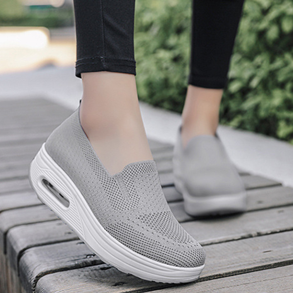 Olivoslindo Zapatillas de deporte informales transpirables de malla informal de verano para mujer