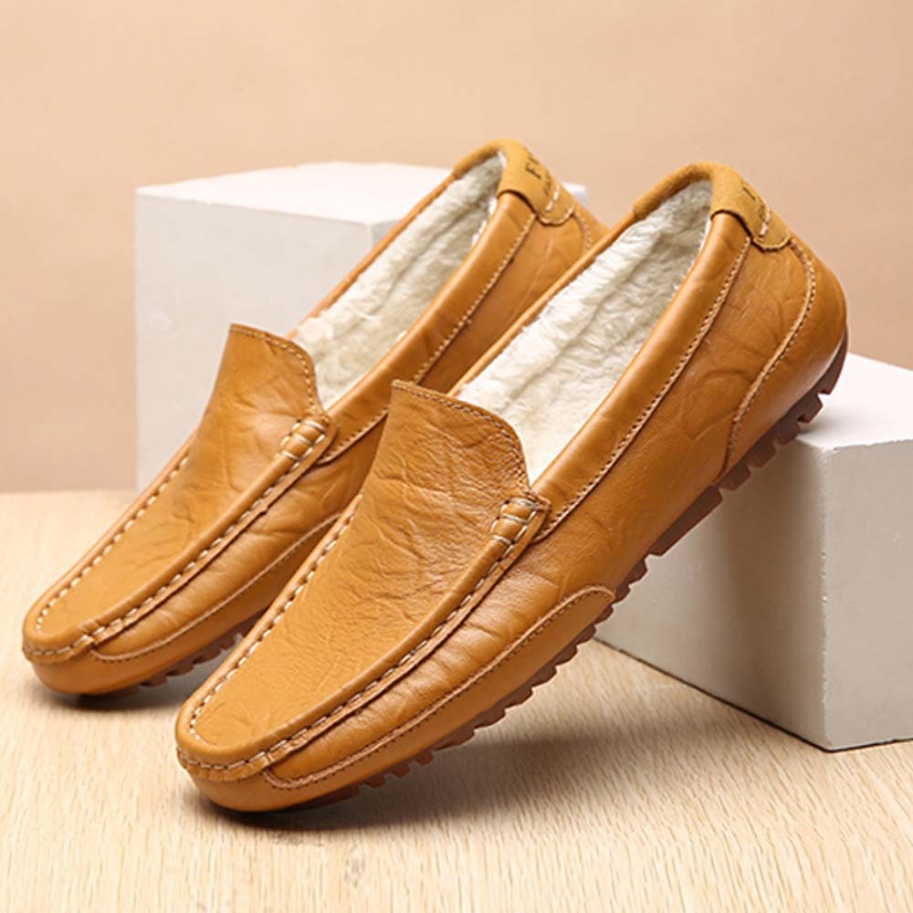 Men's British style slip-on casual business leather shoes